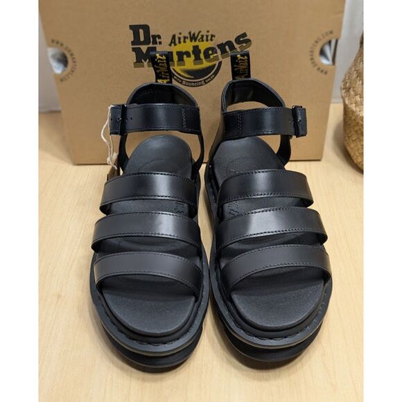 Dr. Martens Blaire Black Brando Leather Strap Fisherman Sandals UK 8 NIB - Picture 5 of 14